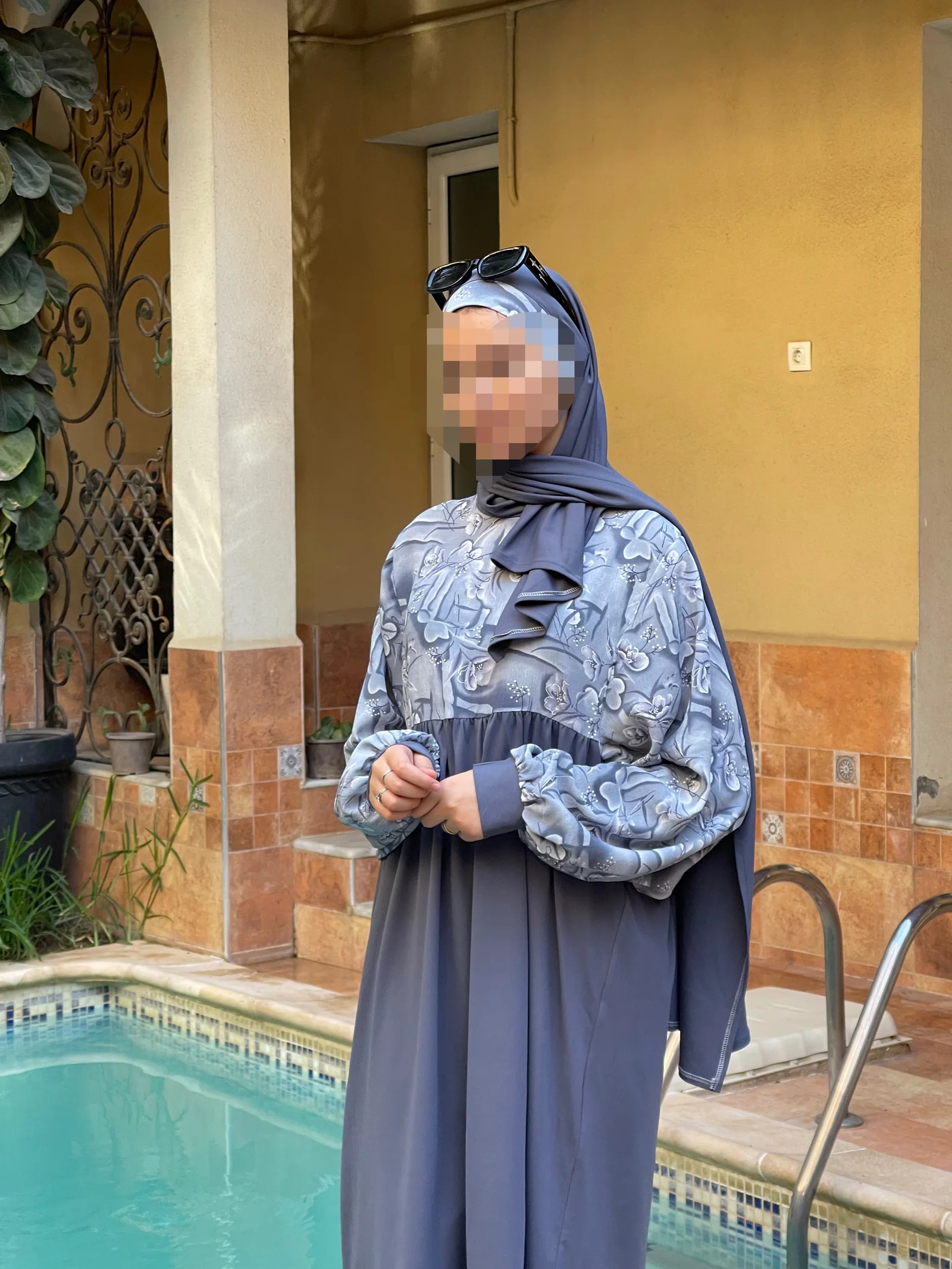 BURKINI GRIS FLORAL